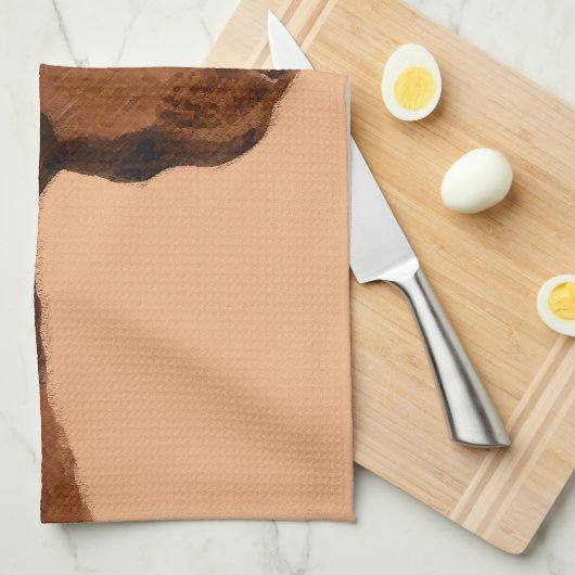 Labrador Retriever (Chocolade) schilderen - Dog Ar Theedoek (Quarter Fold)