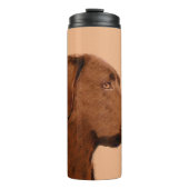 Labrador Retriever (Chocolade) schilderen - Dog Ar Thermosbeker (Voorkant)