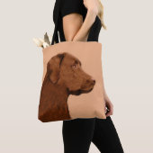 Labrador Retriever (Chocolade) schilderen - Dog Ar Tote Bag (Dichtbij)