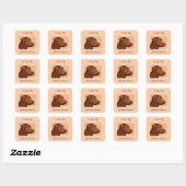 Labrador Retriever (Chocolade) schilderen - Dog Ar Vierkante Sticker (Vel)