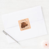 Labrador Retriever (Chocolade) schilderen - Dog Ar Vierkante Sticker (Envelop)