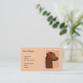 Labrador Retriever (Chocolade) schilderen - Dog Ar Visitekaartje (Staand voorkant)