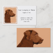Labrador Retriever (Chocolade) schilderen - Dog Ar Visitekaartje (Voorkant / Achterkant)