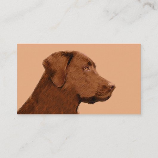 Labrador Retriever (Chocolade) schilderen - Dog Ar Visitekaartje (Achterkant)