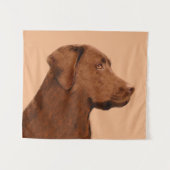 Labrador Retriever (Chocolade) schilderen - Dog Ar Wandkleed (Voorkant (horizontaal))