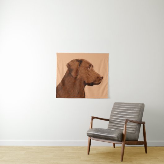 Labrador Retriever (Chocolade) schilderen - Dog Ar Wandkleed (In Situ (horizontaal))
