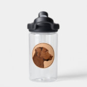 Labrador Retriever (Chocolade) schilderen - Dog Ar Waterfles (Achterkant)