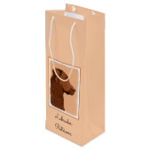 Labrador Retriever (Chocolade) schilderen - Dog Ar Wijn Cadeautas (Achterkant Gekanteld)