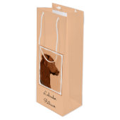 Labrador Retriever (Chocolade) schilderen - Dog Ar Wijn Cadeautas (Voorkant Gekanteld)