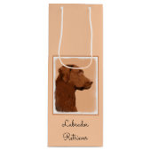 Labrador Retriever (Chocolade) schilderen - Dog Ar Wijn Cadeautas (Voorkant)