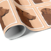 Labrador Retriever (Chocolade) Schilderij - Honden Cadeaupapier (Rol Hoek)