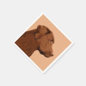 Labrador Retriever (Chocolade) Schilderij - Honden Servet (Hoek)