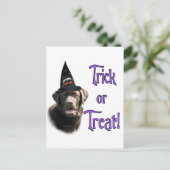 Labrador Retriever (chocolade) Trick Briefkaart (Staand voorkant)