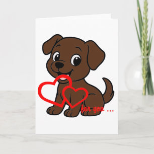 Labrador Retriever Chocolade Valentijnsdag Cartoon Kaart