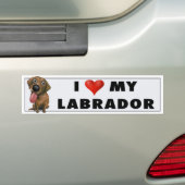 Labrador Retriever (Chocolate) Love Sticker (Op auto)