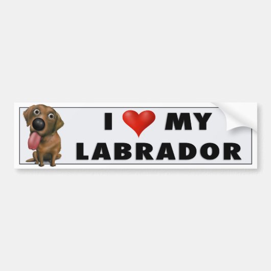 Labrador Retriever (Chocolate) Love Sticker (Voorkant)