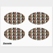 Labrador Retriever Chocolate Tiles BG Ovale Sticker (Vel)