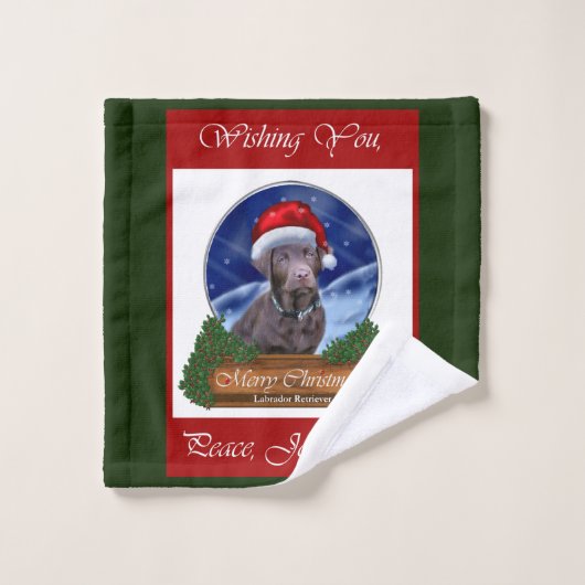 Labrador Retriever Christmas Bad Handdoek (Wasdoekje)
