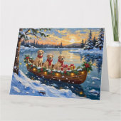 Labrador Retriever Christmas Boat Holiday Kaart (Voorkant)