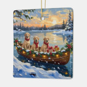 Labrador Retriever Christmas Boat Holiday Keramisch Ornament (Links)