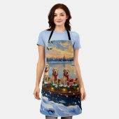 Labrador Retriever Christmas Boat Holiday Schort (Gedragen)