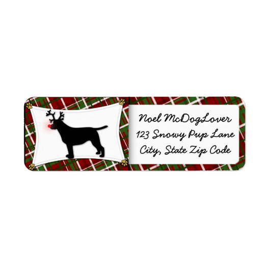 Labrador Retriever Christmas Etiket (Voorkant)