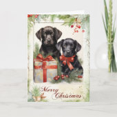  Labrador Retriever Christmas Feestdagen Kaart (Voorkant)