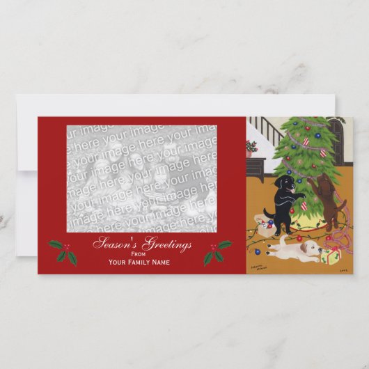Labrador Retriever Christmas Feestdagenkaart (Voorkant)