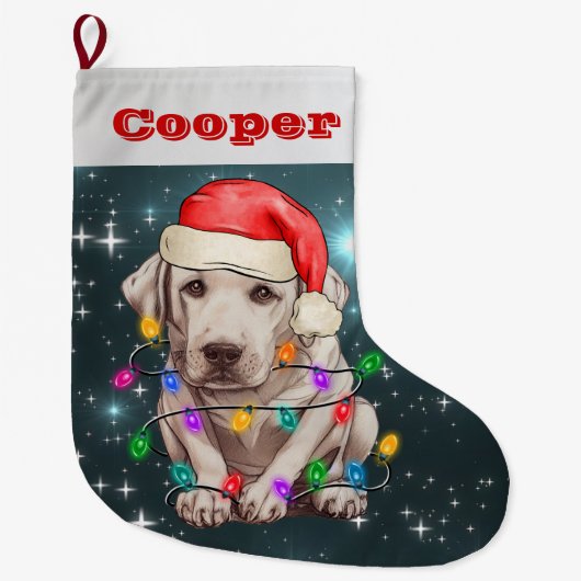 Labrador Retriever Christmas Grote Kerstsok (Voorkant)