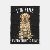 Labrador Retriever Christmas I'm Fine Everything I Fleece Deken (Voorkant)