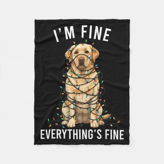 Labrador Retriever Christmas I'm Fine Everything I Fleece Deken (Voorkant)