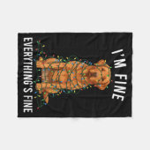 Labrador Retriever Christmas I'm Fine Everything I Fleece Deken (Voorkant (Horizontaal))