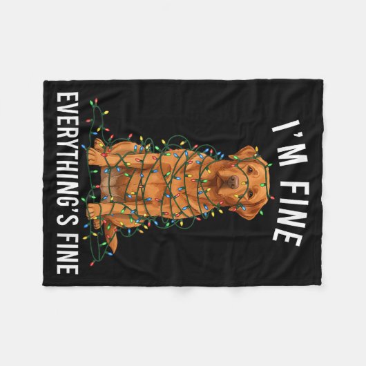 Labrador Retriever Christmas I'm Fine Everything I Fleece Deken (Voorkant (Horizontaal))