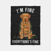 Labrador Retriever Christmas I'm Fine Everything I Fleece Deken (Voorkant)