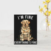 Labrador Retriever Christmas I'm Fine Everything I Kaart (Gele Bloem)