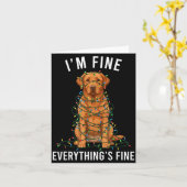 Labrador Retriever Christmas I'm Fine Everything I Kaart (Gele Bloem)