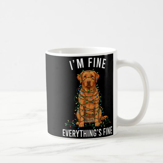 Labrador Retriever Christmas I'm Fine Everything I Koffiemok (Rechts)