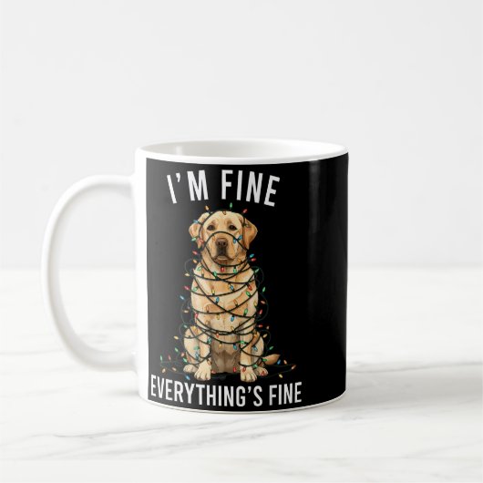 Labrador Retriever Christmas I'm Fine Everything I Koffiemok (Links)
