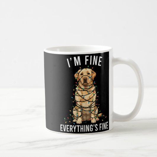 Labrador Retriever Christmas I'm Fine Everything I Koffiemok (Rechts)
