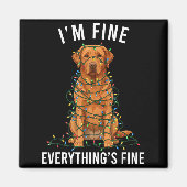 Labrador Retriever Christmas I'm Fine Everything I Magneet (Voorkant)
