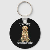 Labrador Retriever Christmas I'm Fine Everything I Sleutelhanger (Voorkant)