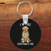 Labrador Retriever Christmas I'm Fine Everything I Sleutelhanger (Voorkant)