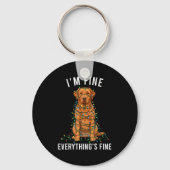 Labrador Retriever Christmas I'm Fine Everything I Sleutelhanger (Voorkant)