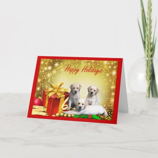 Labrador Retriever Christmas Kaart Gift8 (Voorkant)