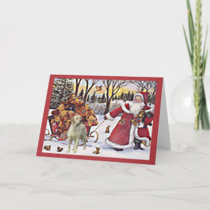 Labrador Retriever Christmas Kaart Santa Beren 7