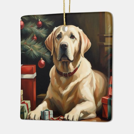 Labrador Retriever Christmas Keramisch Ornament (Links)