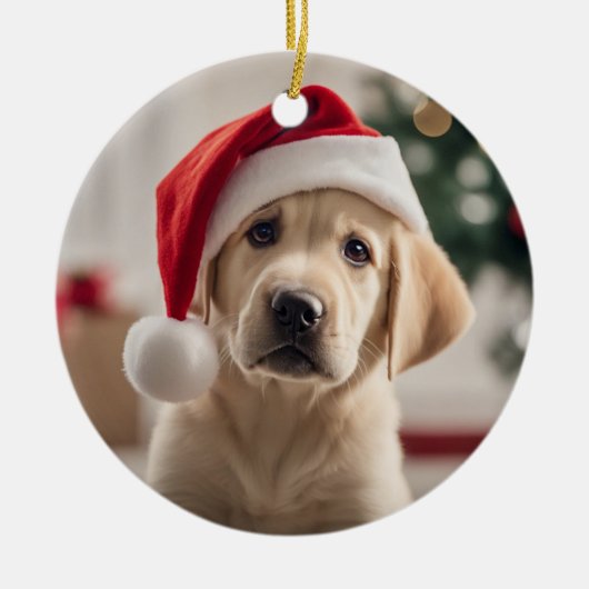 Labrador Retriever Christmas Keramisch Ornament (Voorkant)