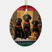 Labrador Retriever Christmas Keramisch Ornament (Rechts)