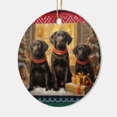 Labrador Retriever Christmas Keramisch Ornament (Links)