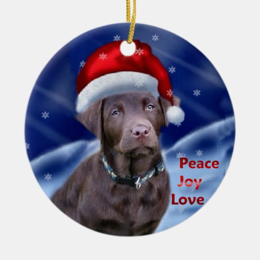 Labrador Retriever Christmas Keramisch Ornament (Voorkant)